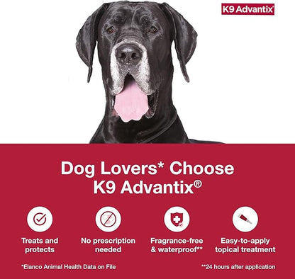 K9 Advantix Flea, Tick & Mosquito Prevention for Dogs Over 55 lbs. | Flea Drops for Extra Large Dogs | Apply Monthly | 2 Treatments
