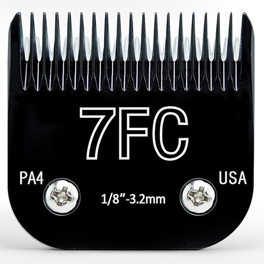 Dog Grooming Blades, Size-7FC, Compatible with Andis Cut Length 1/8"，Compatible with Oster A5, fit for Wahl KM Series Pet Detachable Clippers, Made of Ceramic & Stainless Steel Blade, Black