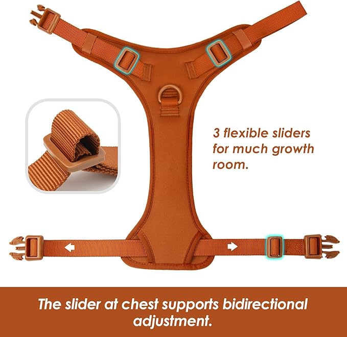 No Pull Dog Harness, Puppy Vest with Front Clip for Small Medium Large Sized Dog(Carmel Brown,XL)