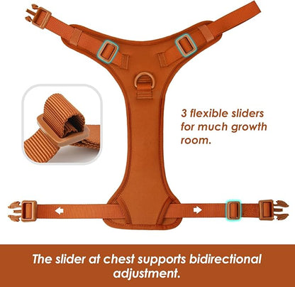 No Pull Dog Harness, Puppy Vest with Front Clip for Small Medium Large Sized Dog(Carmel Brown,M)