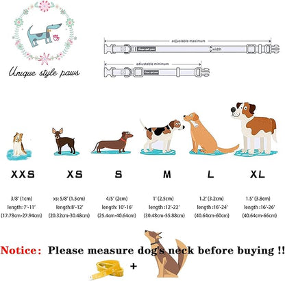 Unique style paws Christmas Dog Collar with Flower Tie Red Black Grid Cotton Collar Adjustable Puppy Plaid Collar for Small Medium Large Dogs-S