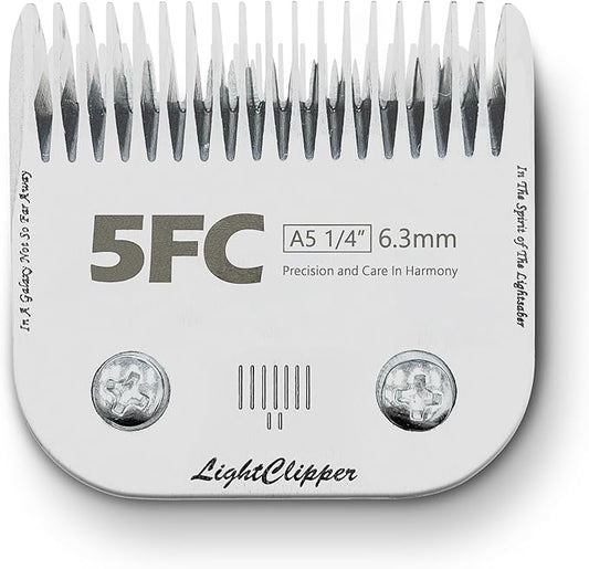 Detachable Ultra Edge Dog Clipper Blade - Constructed of Carbonized Steel, Resists Heat and Rust with Long-Lasting Sharp Edges - A5 Series (5FC: 1/4" (6.3MM))