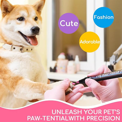Dog Nail Polish， Dog Nail Polish Pens Quick Dry-8 Colors, Pet Nail Polish Set for Dogs， DIY Dogs Puppy Nails, Dog Safe Nail Polish Non Toxic, Odorless, Easy to Apply