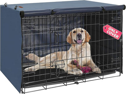 Dog Crate Cover - Kennel Covers Fit for 24 Inch Dog Crate, Double Door Polyester for Wire Puppy Crate Indoor Outdoor Protection, Blue