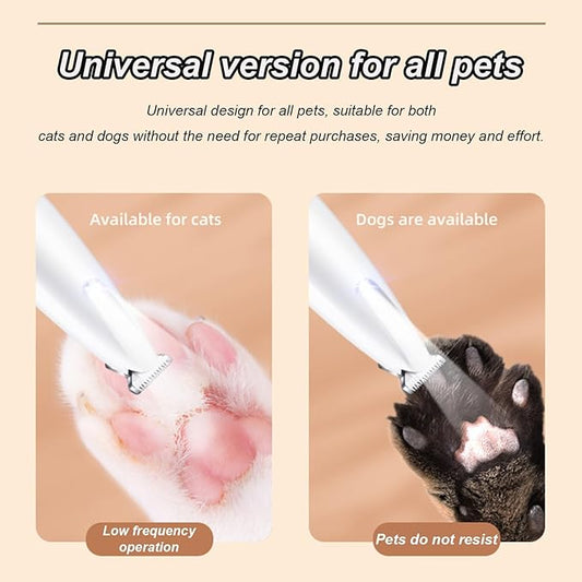 Yolispa Paw Trimmer with LED Light, Ultra-Low Noise Pet Grooming Kit with Replacement Blades, Pet Hair Clippers, Rechargeable Grooming Clippers for Dogs Cats Trimming Paws, Eyes, Ears, Face, and Rump