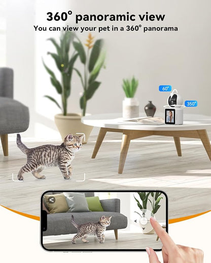 TMEZON 2pk Two Way Audio Video Pet Dog Camera with Speaker Video Calling Devices for Grandparents Wireless Security Camera Indoor Monitor 1080P with Phone app Motion Detection