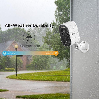 yeewise 2K Solar Security Cameras Wireless Outdoor, WiFi6 Solar Security Camera for Outside Wireless, Color Night Vision, 2.4/5GHz WiFi, IP66 Weatherproof, Compatible with Alexa, No Monthly Fees