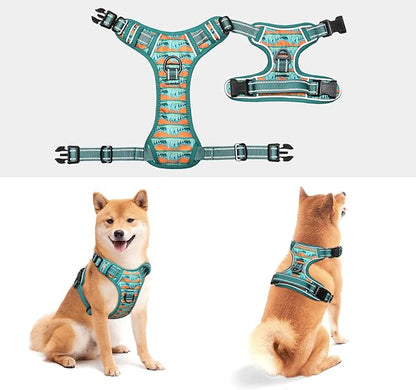 Timos No Pull Dog Harness,No Choke Front Clip Dog Reflective Harness,Adjustable Soft Padded Pet Vest with Easy Control Handle for Medium Dogs,Wilderness,M