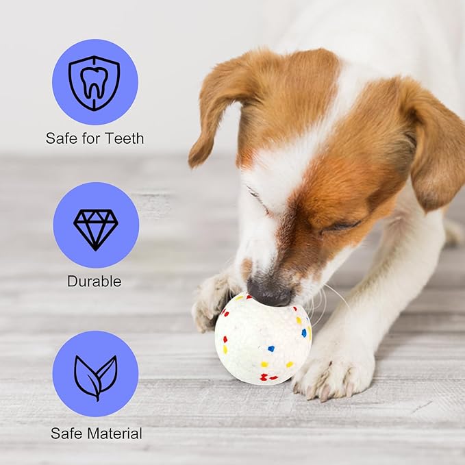 Dog Balls Dog Toys 4pack Tennis Balls for Dogs, Durable Chew Toy Water Toy Fetch Ball for Large Medium Small Dog and Puppies, Perfect for 2.5" Automatic Dog Ball Launcher (ETPU Material)