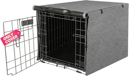 Dog Crate Cover - Kennel Covers Fit for 48 Inch Dogs Crate, Double Door Polyester for Wire Puppy Cage Indoor Outdoor Protection, Grey