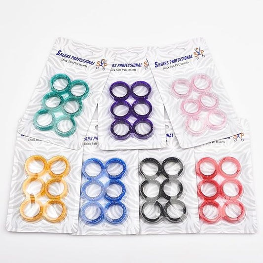 6 Pcs Soft Silicone Finger Rings - Pet Grooming Shear Ring Finger Insert - Accessories for Barber - Dog Hair Cutting Scissor(Pink)