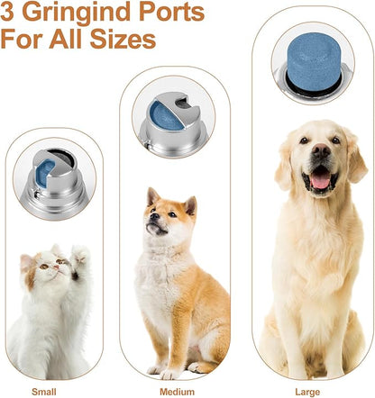 Dog Clippers Grooming Kit Hair Clippers with Nail Grinder Set 4 in 1, Cordless Electric Trimmer- Low Noise Paw Trimmer-USB Rechargeable Quiet Nail Grinder Shaver for Cats and Other Pets （Sliver）