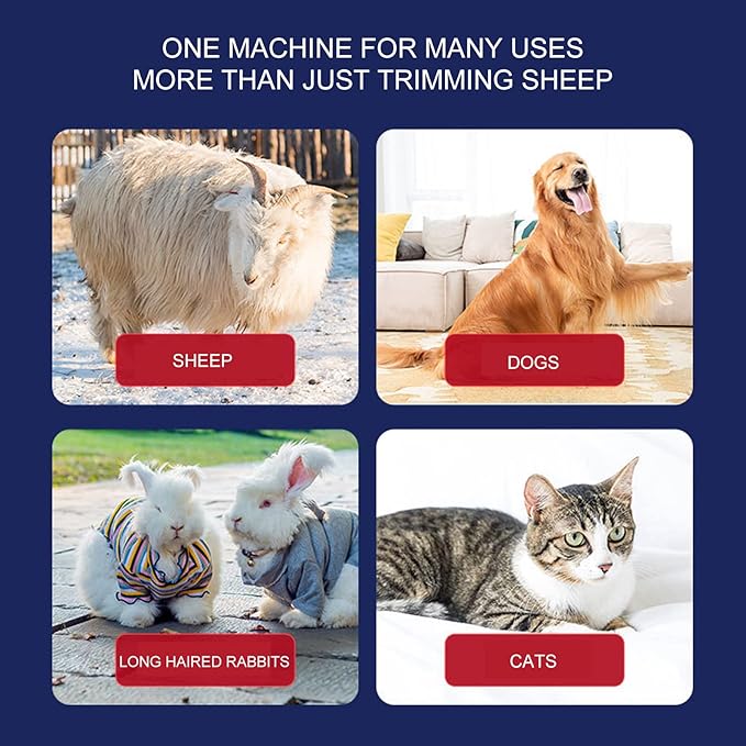 Professional Sheep Shears, Farm Electric Shearing Clipper for Sheep Goats Cats Dogs Pets (US Plug)