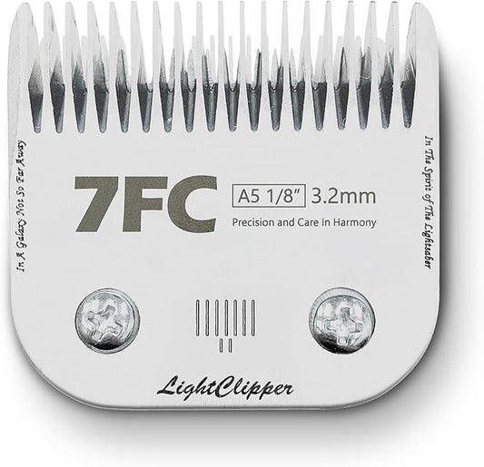Detachable Ultra Edge Dog Clipper Blade - Constructed of Carbonized Steel, Resists Heat and Rust with Long-Lasting Sharp Edges - A5 Series (7FC: 1/8" (3.2MM))