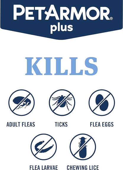 PetArmor Plus Flea and Tick Prevention for Dogs, Large Dog Flea and Tick Treatment, 12 Doses, Waterproof Topical, Fast Acting (45-88 lbs)