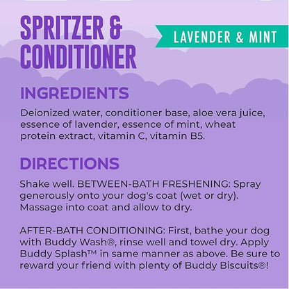 Buddy Splash Spritzer & Conditioner for Dog Grooming, Lavender & Mint, 4 Oz. Bottle