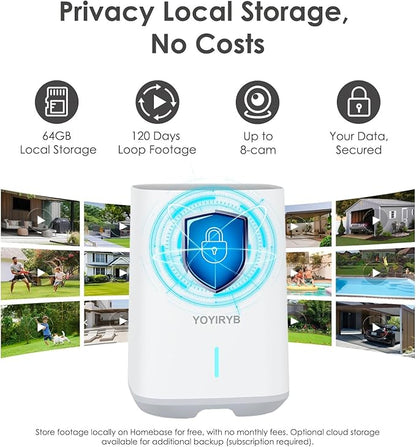 4K Wireless Outdoor Security Camera, Battery & Solar Powered – Single Add-on Unit, Requires Homebase, Not for Standalone Use, No WiFi Direct Connection, Supports Up to 8 Cameras per Homebase