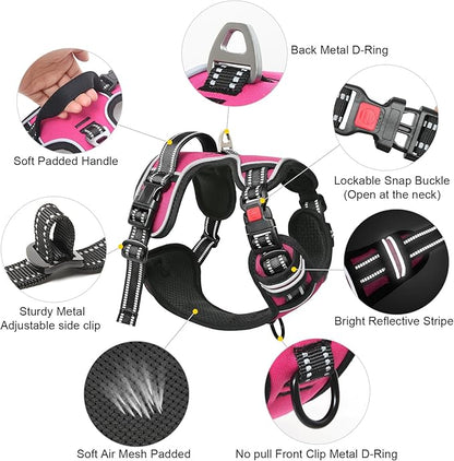 Timos No Pull Dog Harness, No Choke Front Lead Dog Reflective Harness, Adjustable Soft Padded Pet Vest with Easy Control Handle for Small Medium Large Dogs, X-Large (Pack of 1)