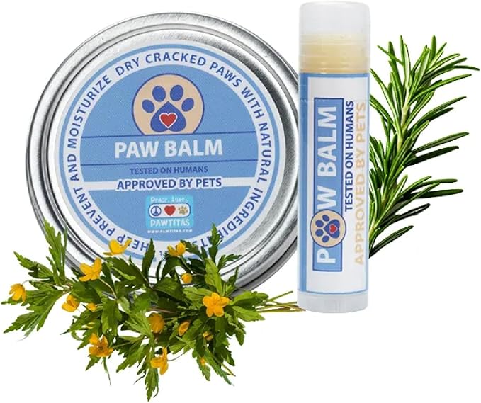 Pawtitas Paw Balm for Dogs Manufactured with Certified Organic Herbs Moisturizer for Cracked Burn Pads, Paw Balm Can 1.75 oz / 52 ml