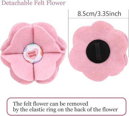 ARING PET Valentine's Day Dog Collar-Cute Dog Collar with Felt Flower, Adjustable Cotton Heart Dog Collars Pet Collars with Metal Buckle