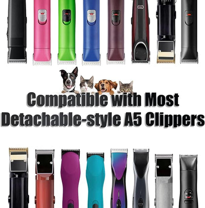 3 Packs 30# Detachable Dog Grooming Steel Blades,Compatible with Andis,Oster A5,Wahl KM-10 Series,Cut Length 1/50" 0.5MM （Black）