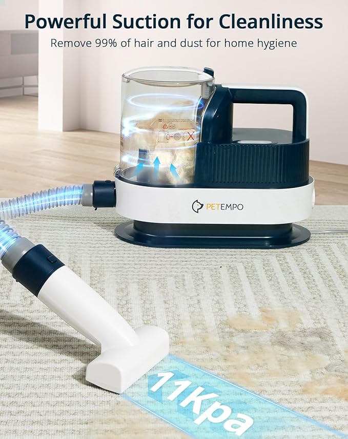 Dog Grooming Vacuum, 9 in 1 Dog Grooming Kit & Dog Hair Vacuum Suction 99% Pet Hair, 2L Dust Cup Dog Brush for Shedding Vacuum, White