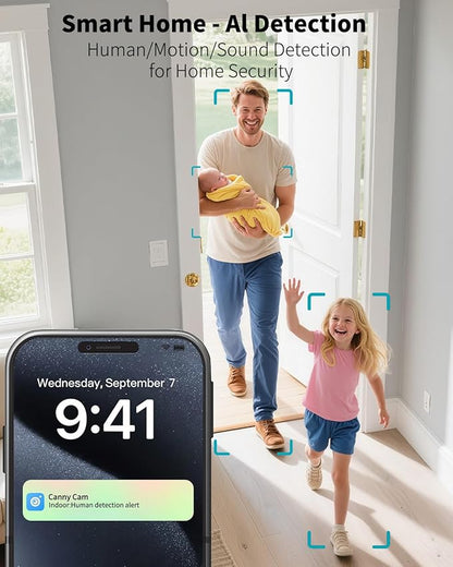VIMTAG 2.5K 5G Indoor Camera, Pet Camera with Speaker Pan-Tilt, Free AI Detection Cameras for Home Security Baby Dog Nanny w/Motion Tracking Night Vision Phone App,2-Way Audio, 24/7 SD & Cloud Storage