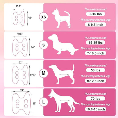 Dog Grooming Hammock - Adjustable Pet Grooming Hammock for Cats& Dogs, Breathable Dog Hanging Sling Holder with Nail Clippers& Nail File (Pink, Medium)