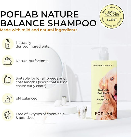 Nature Balance Pet Shampoo - Dog & Cat Moisturizing Shampoo with Aloe Vera Leaf, Mango Extract & Pink Needle Flower Extract - pH Neutral Pet Cleansing Shampoo for Healthy & Lustrous Coat