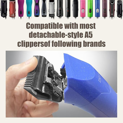 30 Wide Blades for Dog Grooming,Compatible with Andis,Oster A5,Wahl km10 Clippers,Cutting Length 1/50",2 Pack (Black)