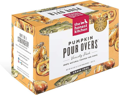 The Honest Kitchen Pumpkin POUR OVERS Wet Toppers for Dogs (3 Pack), 5.5 oz - Variety