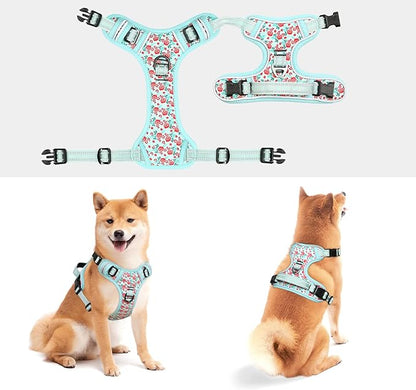 Timos Dog Harness, No-Pull Pet Harness with 2 Leash Clips, 3 Snap Buckles Adjustable Soft Padded Dog Vest, Reflective No-Choke Pet Oxford Vest with Easy Control Handle for Small Medium Large Dogs