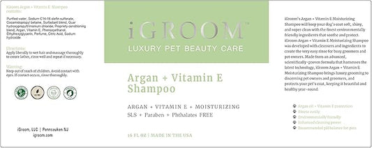 iGroom Dog Groomers Bundle - Argan & Vitamin E Dog Shampoo Concentrate, Enhanced Cleaning, 16 oz - Pro-Keratin Leave-in Conditioner, Excellent Detangling, 16 oz