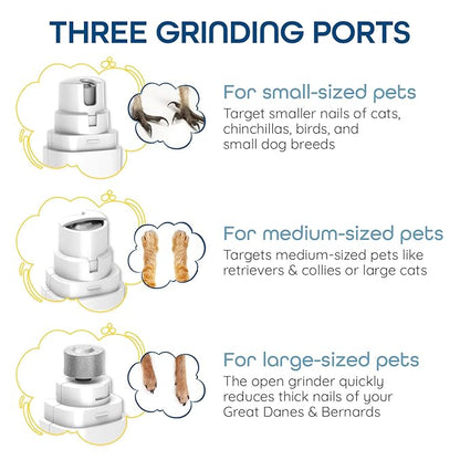 Dog Nail Trimmers, Usable as Cat Nail Clippers, Dog Nail Grinder, Easy and Safe Silent Dog Nail Grinder with Rechargeable Battery, Suitable for Small, Medium, and Large Dogs