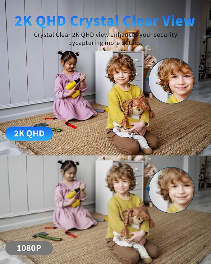 [5G & 2.4G] 2K Indoor Security Cameras for Home Security, AI Voice Change for 2-Way Talk, Motion Detection, Night Vision, 24/7 SD Recording/Cloud Storage, Baby Monitor/Dog/Pet Camera with Phone App, 4