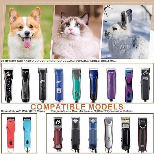 4PCS Dog Grooming Blades Compatible with Andis Dog Clippers Blades,Dog Clipper Blades Compatible with Oster A5,Wahl km10 Dog Clippers,Stainless-Steel Blade Sharp