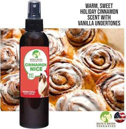 Bath & Brush Therapies® Cinnamon Nice Pet Cologne For Dogs 4.5 oz | Long-Lasting Odor Eliminator | Paraben-Free | Biodegradable & Non-Toxic | Made in USA