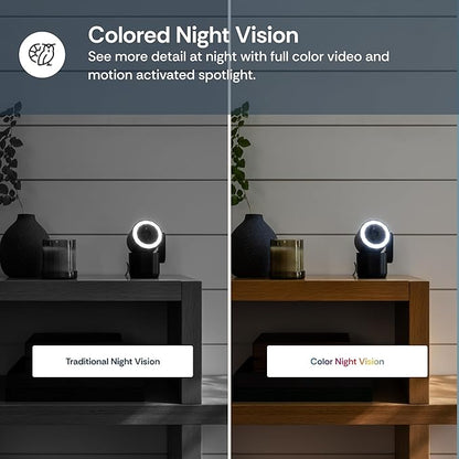 Luna 2K Indoor Cameras for Home Security, 2.4GHz & 5GHz WiFi, 360-Degree Pan-Tilt, Built-in Spotlight, Human Auto Tracking, Siren, Pet/Dog/Baby Camera with Phone app, White (2025 Upgrade Version)