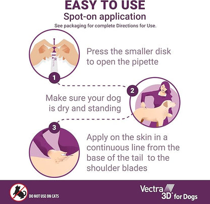 Vectra 3D for Dogs Flea, Tick & Mosquito Treatment & Prevention for Extra Large Dogs (Over 95 lbs), 6 Month Supply