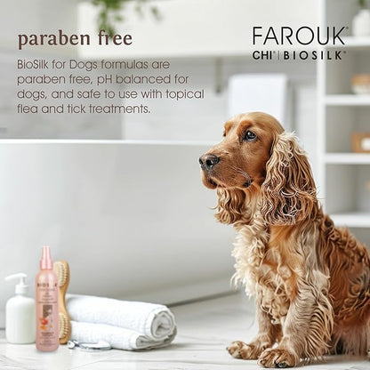 BioSilk for Dogs Silk Therapy Irresistible Detangling and Shine Spray, Scented, Jasmine and Honey Scent, Paraben Free, Made in The USA, 8 FL Ounces