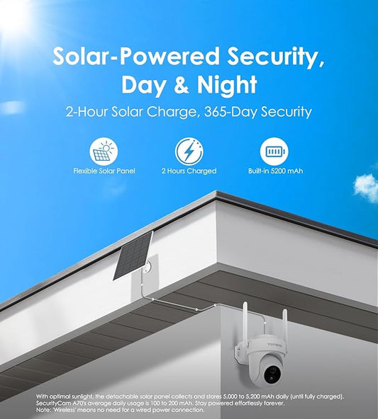 4K Wireless Outdoor Security Camera, Battery & Solar Powered – Single Add-on Unit, Requires Homebase, Not for Standalone Use, No WiFi Direct Connection, Supports Up to 8 Cameras per Homebase