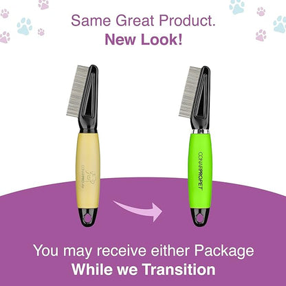 CONAIRPROPET Pet brush for Flea and Tick Removal, 1/2" Stainless Steel Comb with Memory Grip Handle