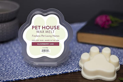 One Fur All Pet House Wax Melts - Elderberry Jam Pack of 2 - Odor Eliminating, Long-Lasting Scented, Pet-Friendly, Natural