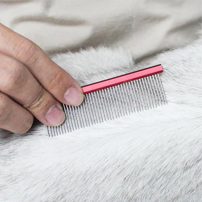 Cat & Dog Grooming Comb - Rat Tail Design with Rounded Ends for Safe Dematting, Hairstyling & Tangle Removal