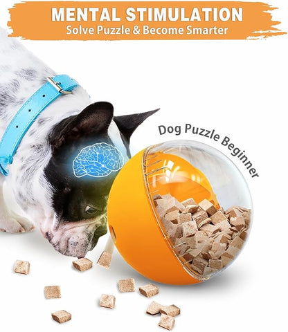 Interactive Dog Treat Toy, Mental Stimulation and Enrichment, Orange
