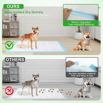 Pee Pads for Dogs & Cats, Extra Large 36"X51", 40 Count, Blue, Polymer, Polyethylene (PE), Fluff Pulp, 6 Layers, Disposable Pet Training Pads