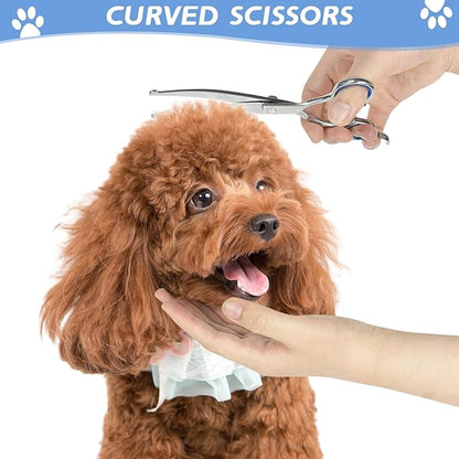 Niura 7 in 1 Professional Pet Grooming Kit - Grooming Scissors Kit Set for Dog & Cat