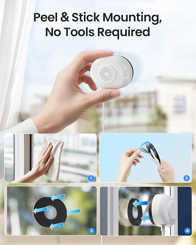 ZOSI 2 x C680 2K Window Security Camera with Full Color Night Vision, 3MP Indoor Plug-in WiFi Camera for Home Security, Human Vehicle Detection, 2.4/5GHz WiFi, 24/7 Recording, Easy Install