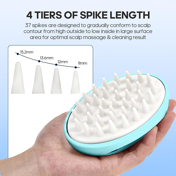 Pet Grooming Brush for Long & Short Hair Dogs Cats,Multi-purpose silicone massage & bath brush for pets,promotes shiny coats,Blue