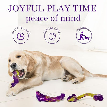 Tough Dog Toys for Aggressive Chewers 3 Pack Chew Toys for Large Dogs, Indestructible Dog Toy for Aggressive Chewers Large Breed, Dog Toys to Keep Them Busy